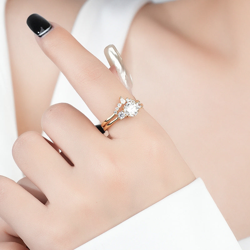 925 Sterling Silver Moissanite Ring