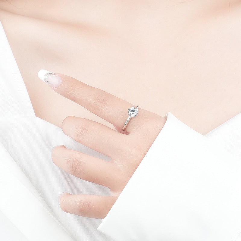 925 Sterling Silver Moissanite Ring