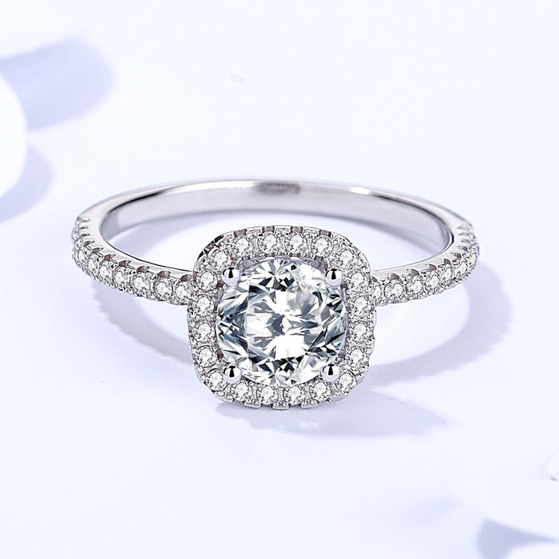 925 Sterling Silver Moissanite Ring
