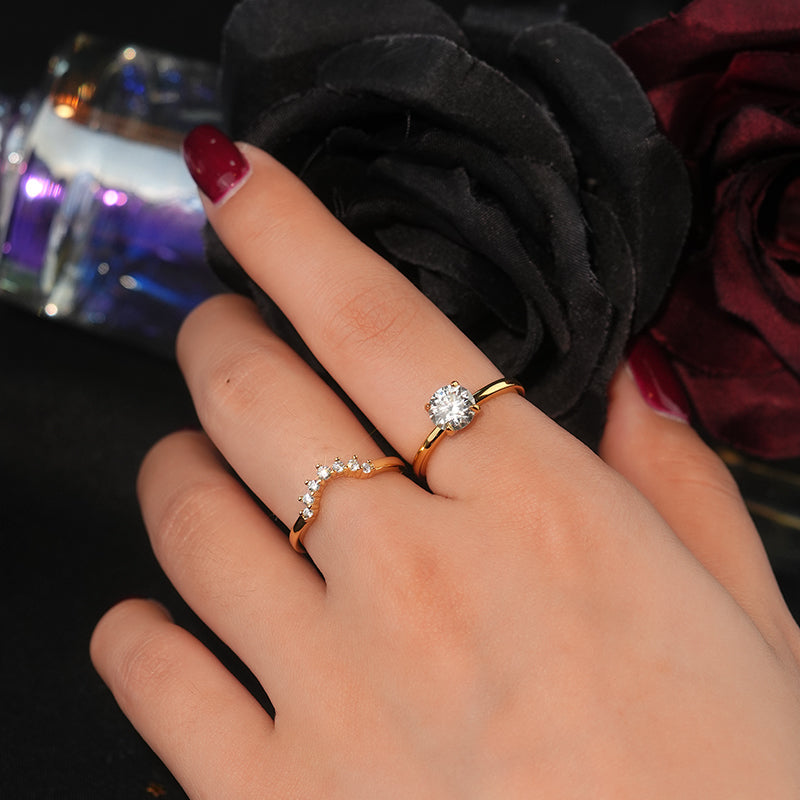 925 Sterling Silver Moissanite Ring