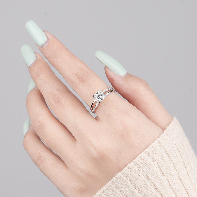 925 Sterling Silver Moissanite Ring
