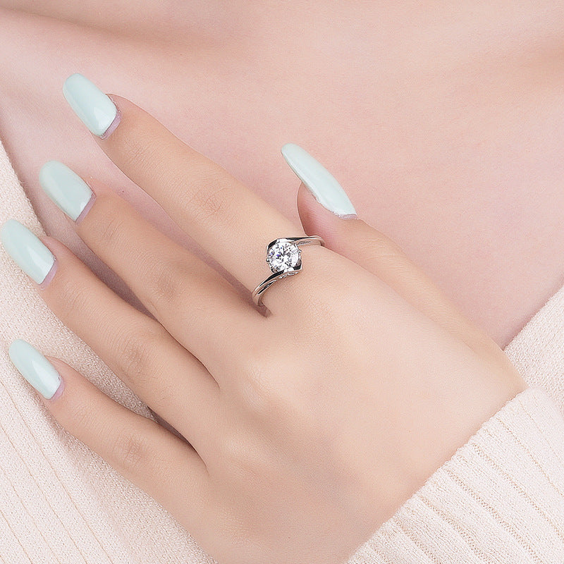 925 Sterling Silver Moissanite Ring