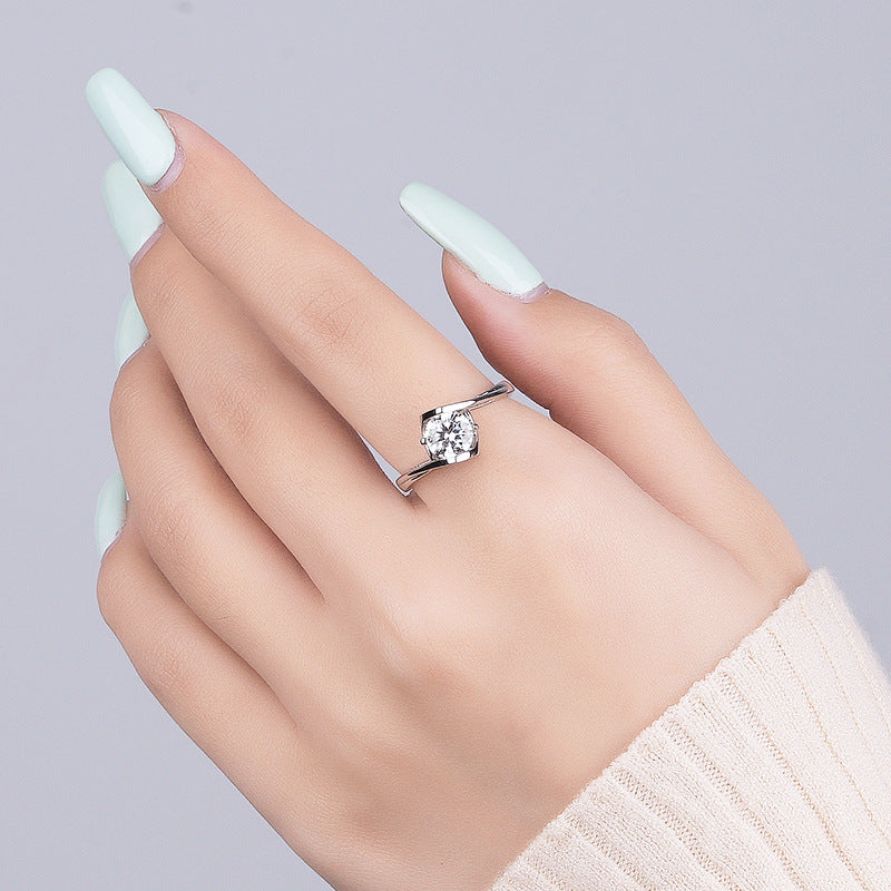 925 Sterling Silver Moissanite Ring