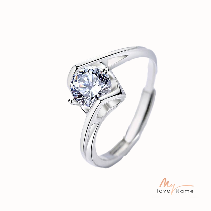925 Sterling Silver Moissanite Ring