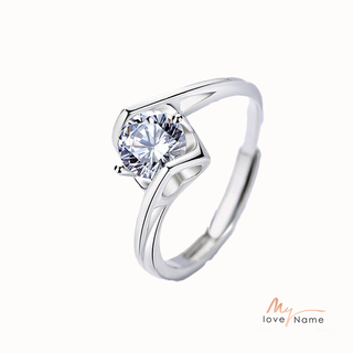 925 Sterling Silver Moissanite Ring