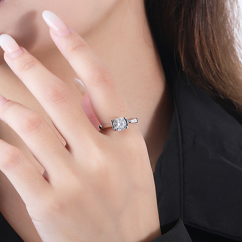 925 Sterling Silver Moissanite Ring