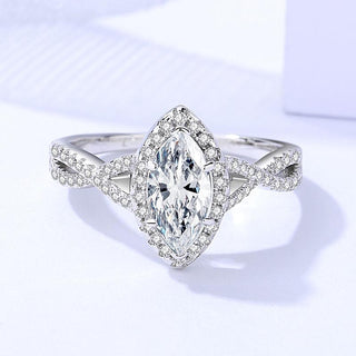 925 Sterling Silver Moissanite Ring