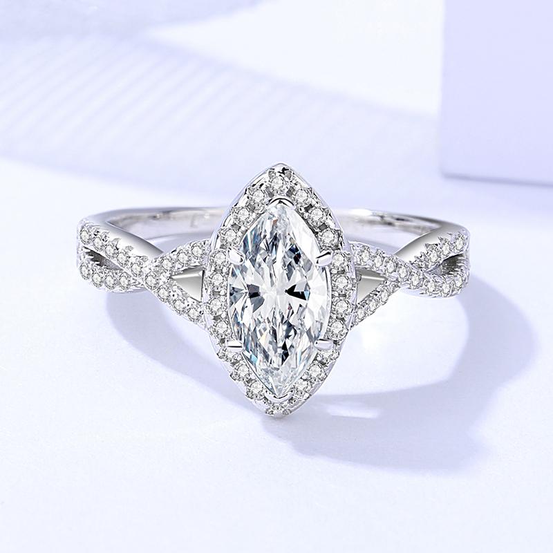 925 Sterling Silver Moissanite Ring