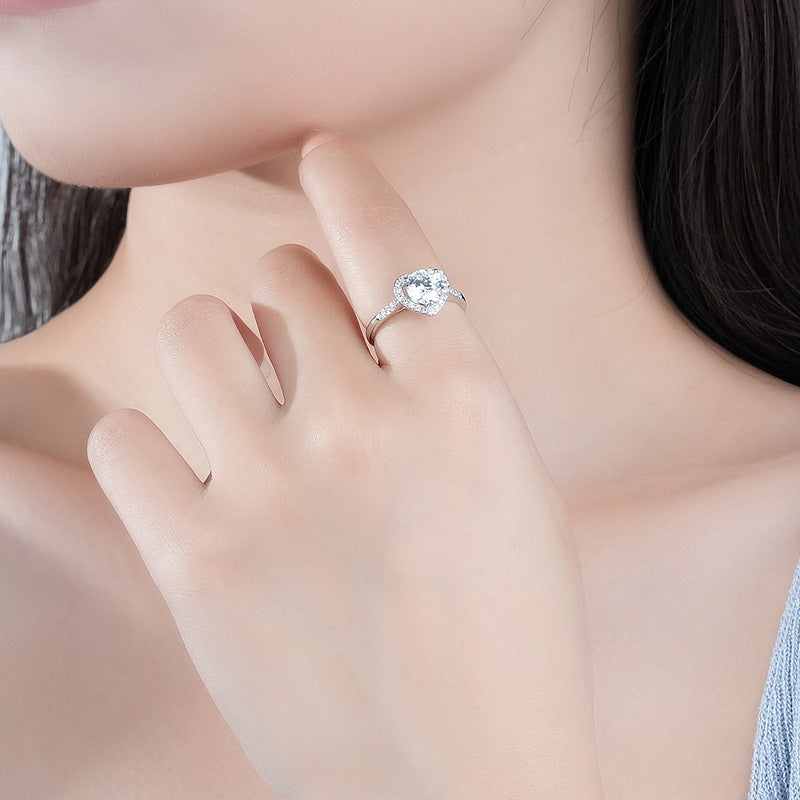 925 Sterling Silver Moissanite Ring