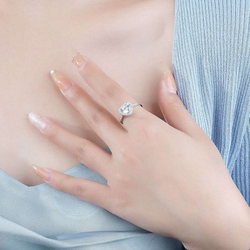 925 Sterling Silver Moissanite Ring