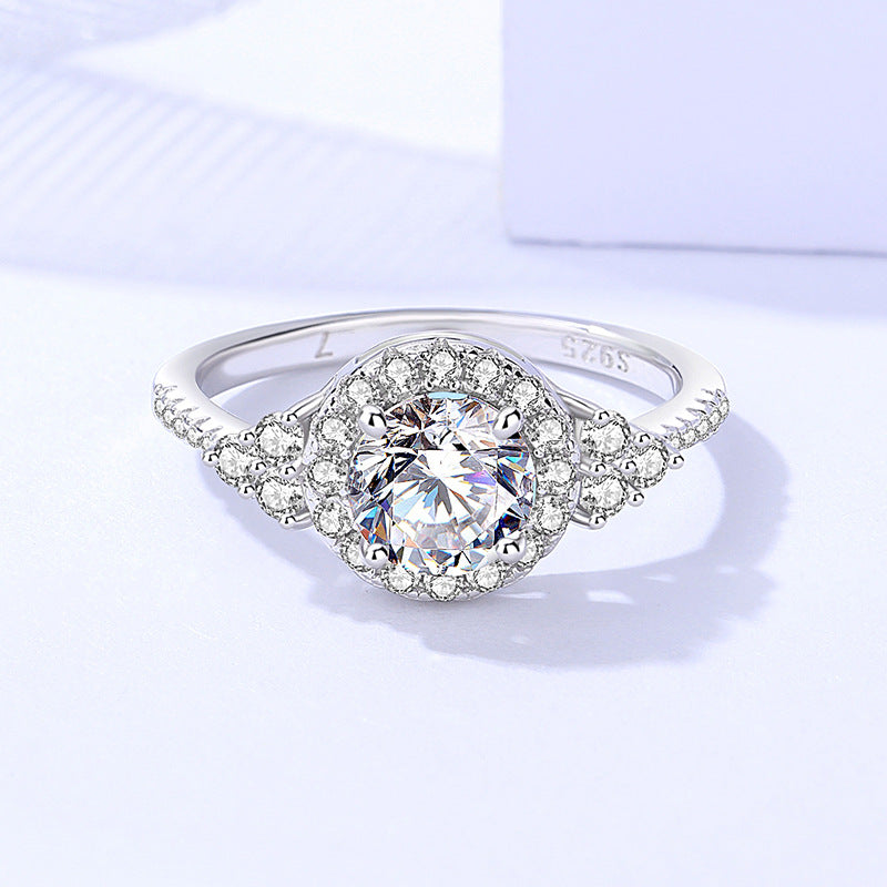 925 Sterling Silver Moissanite Ring