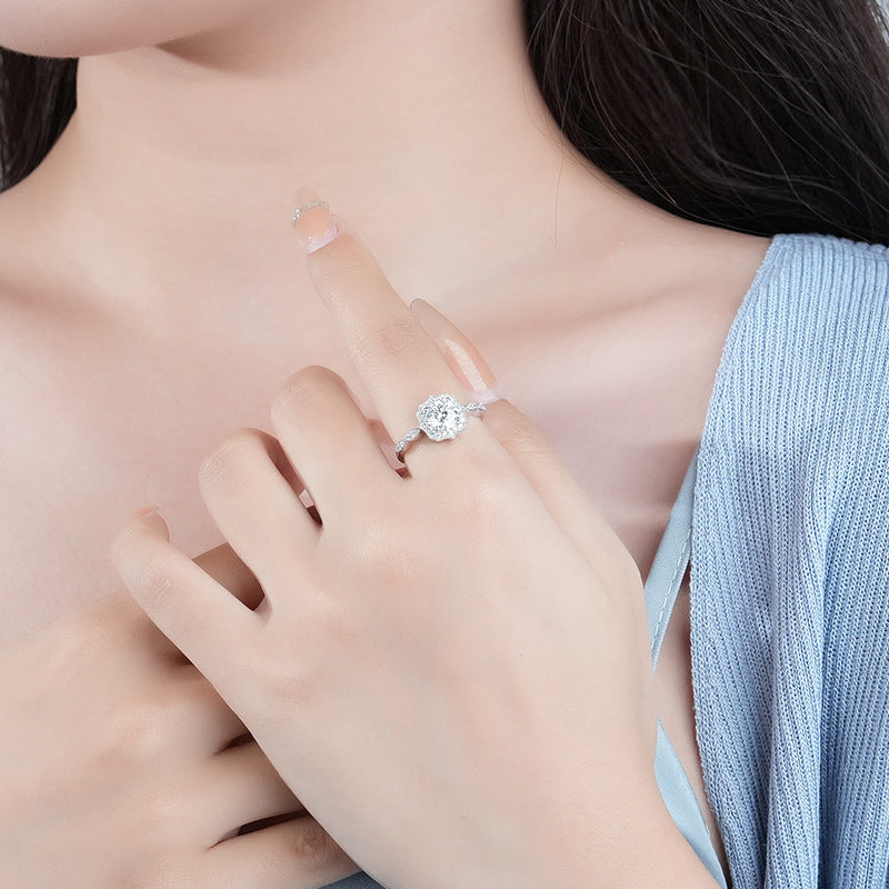 925 Sterling Silver Moissanite Ring