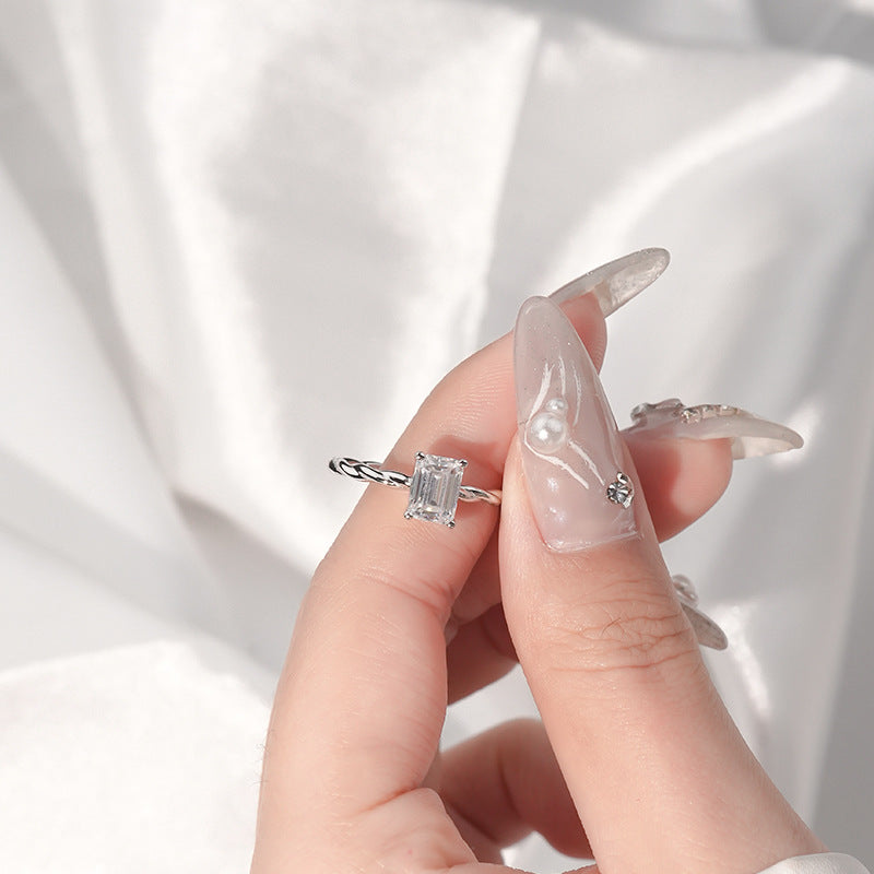 925 Sterling Silver Moissanite Ring