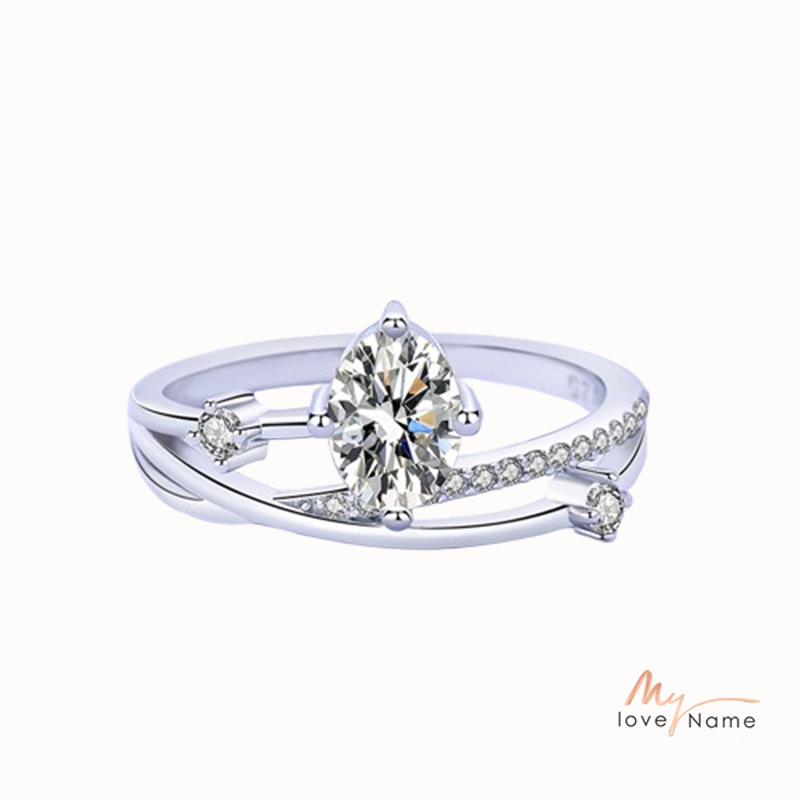 925 Sterling Silver Moissanite Ring
