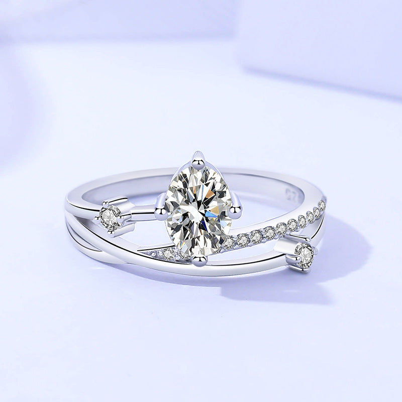 925 Sterling Silver Moissanite Ring