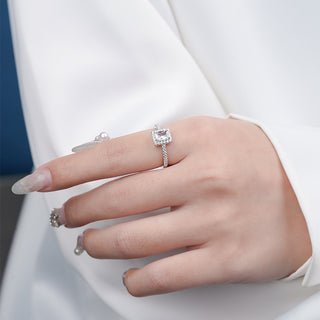 925 Sterling Silver Moissanite Ring
