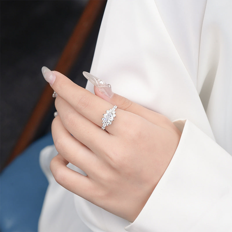 925 Sterling Silver Moissanite Ring