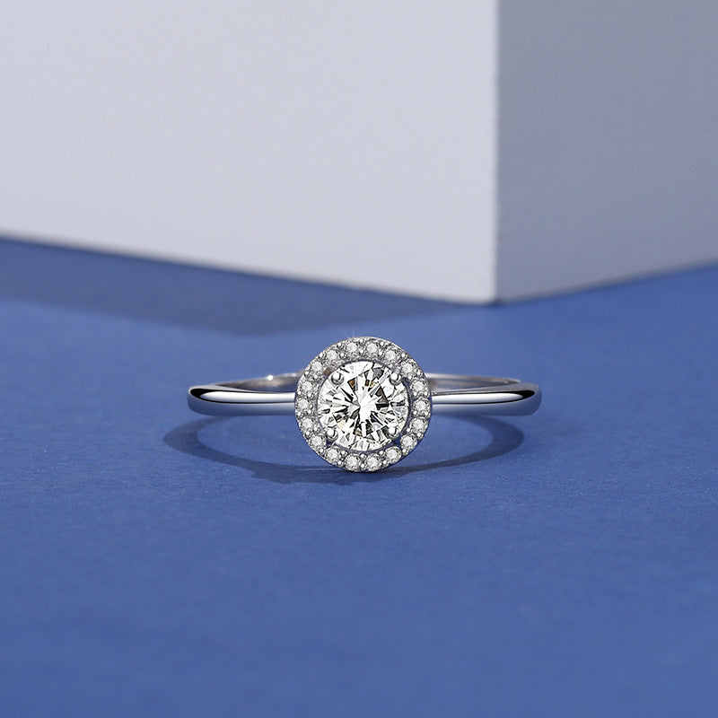 925 Sterling Silver Moissanite Ring