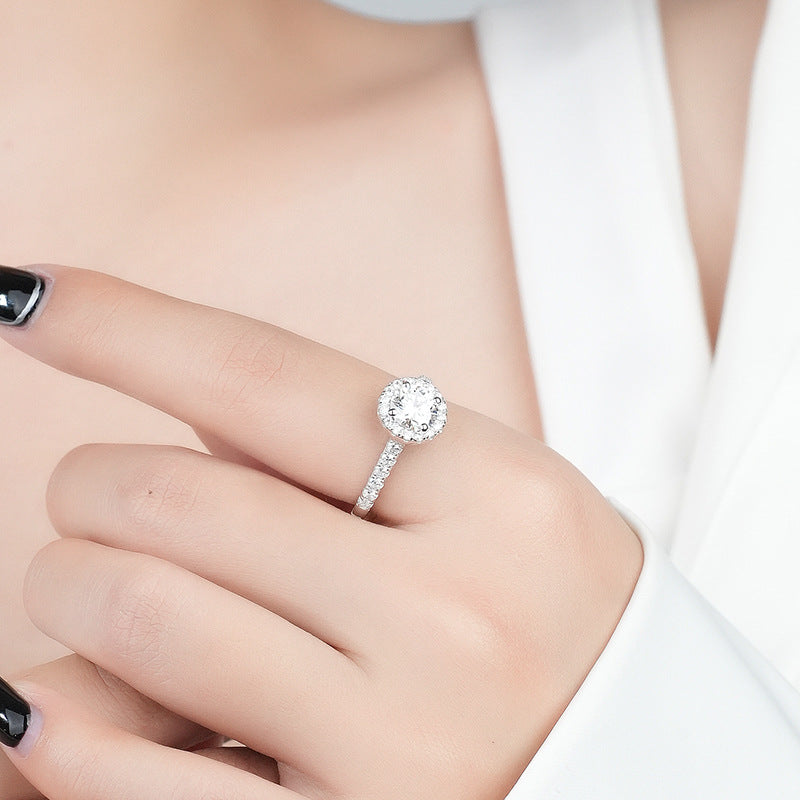 925 Sterling Silver Moissanite Ring
