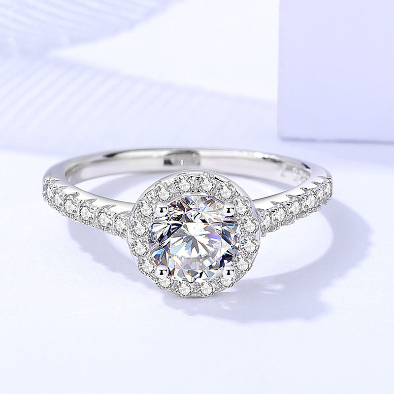 925 Sterling Silver Moissanite Ring