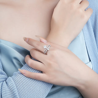 925 Sterling Silver Moissanite Ring
