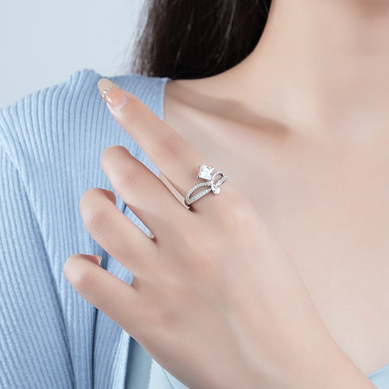 925 Sterling Silver Moissanite Ring