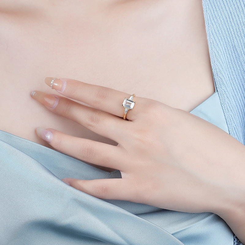 925 Sterling Silver Moissanite Ring