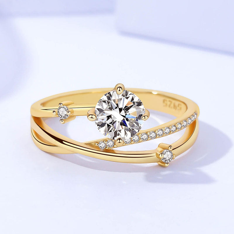 925 Sterling Silver Moissanite Ring