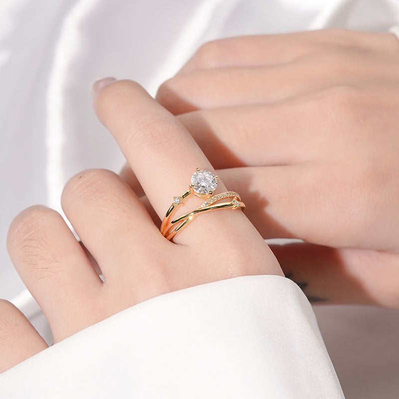 925 Sterling Silver Moissanite Ring