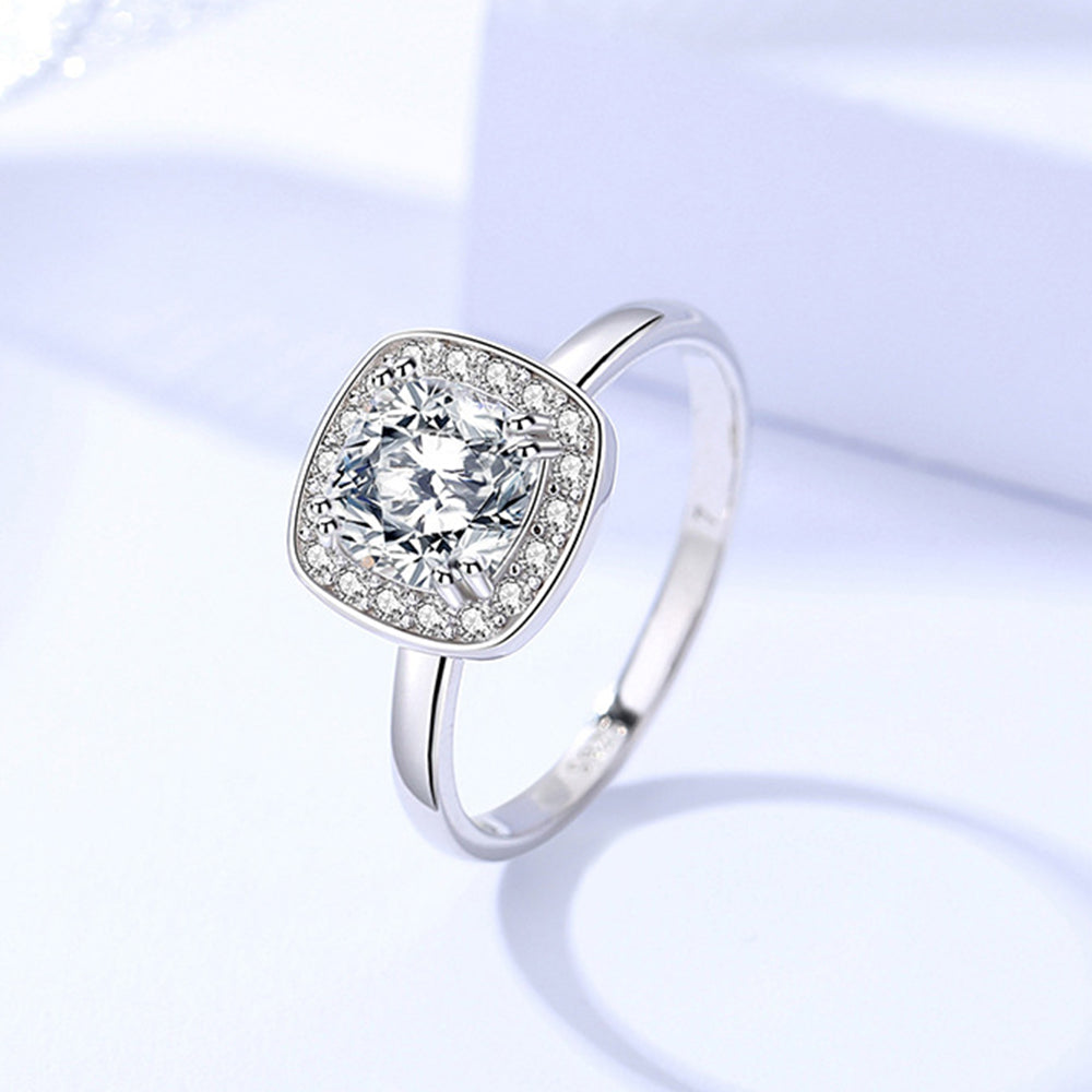 925 Sterling Silver Moissanite Ring