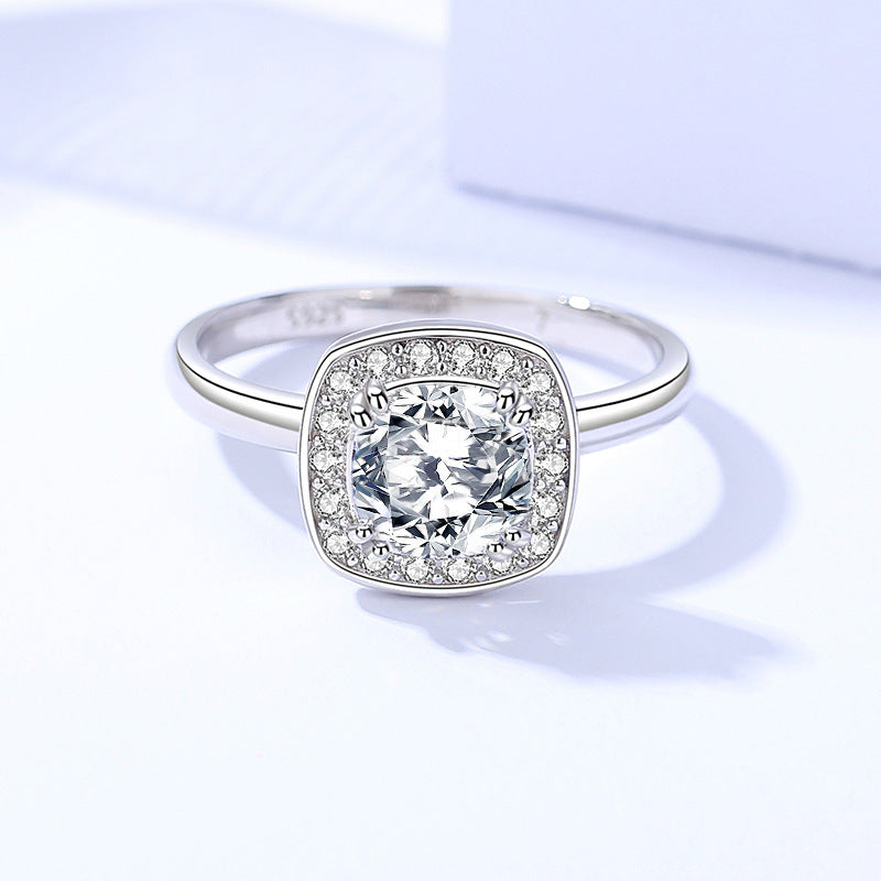 925 Sterling Silver Moissanite Ring