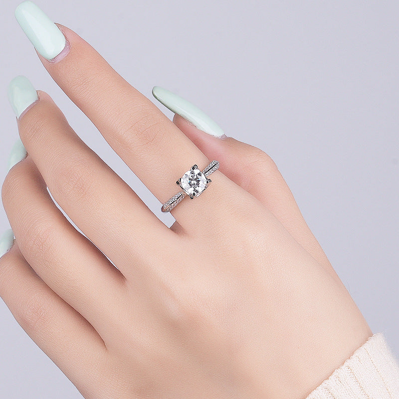 925 Sterling Silver Moissanite Ring