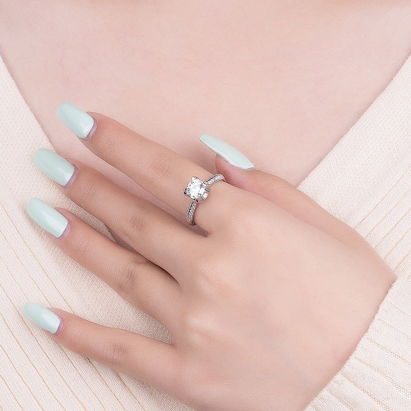925 Sterling Silver Moissanite Ring