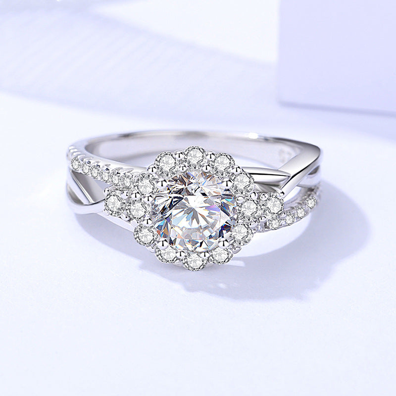 925 Sterling Silver Moissanite Ring