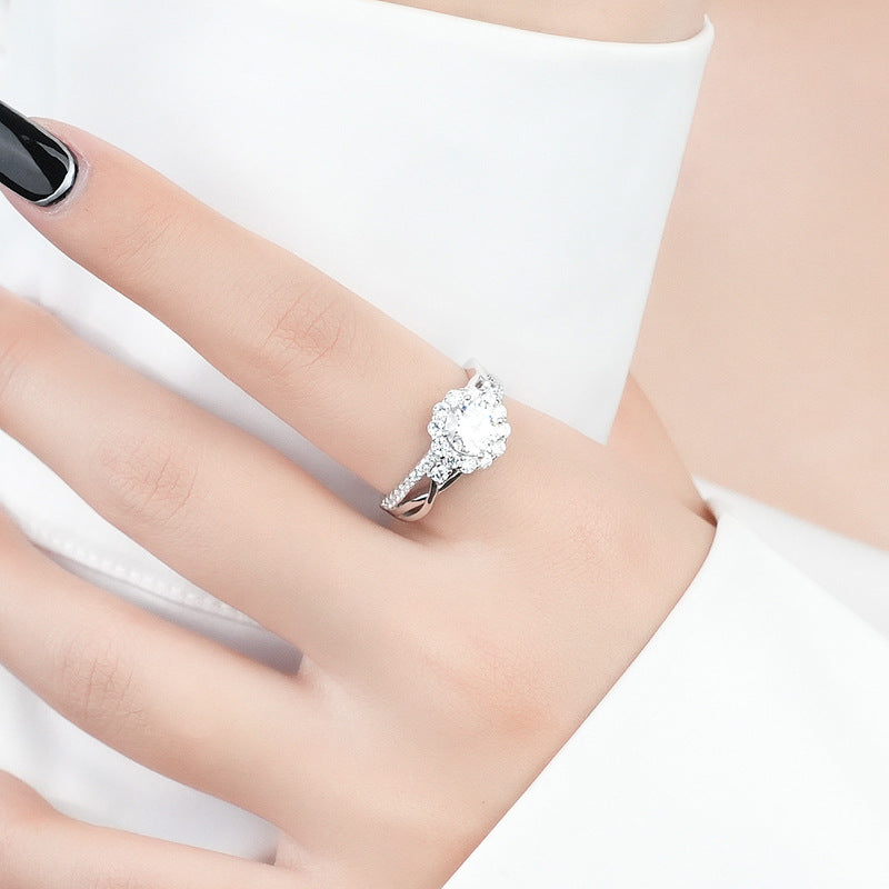 925 Sterling Silver Moissanite Ring