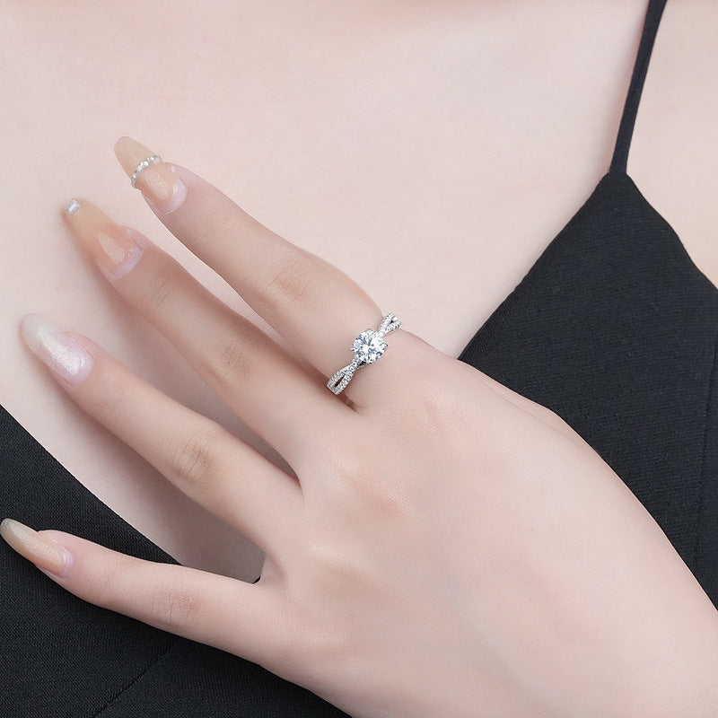 925 Sterling Silver Moissanite Ring