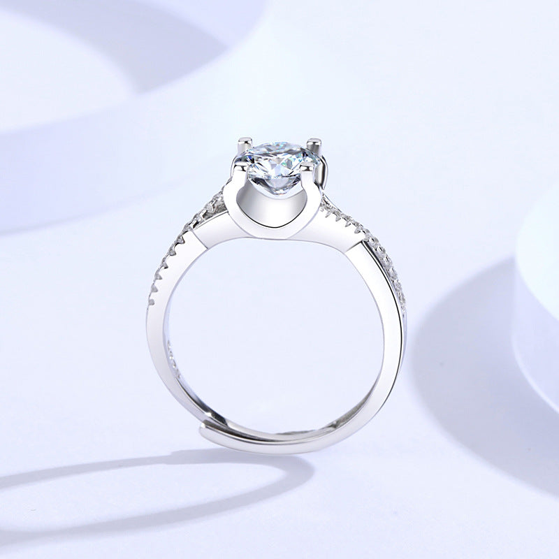925 Sterling Silver Moissanite Ring