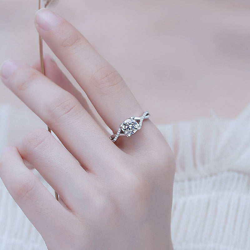 925 Sterling Silver Moissanite Ring
