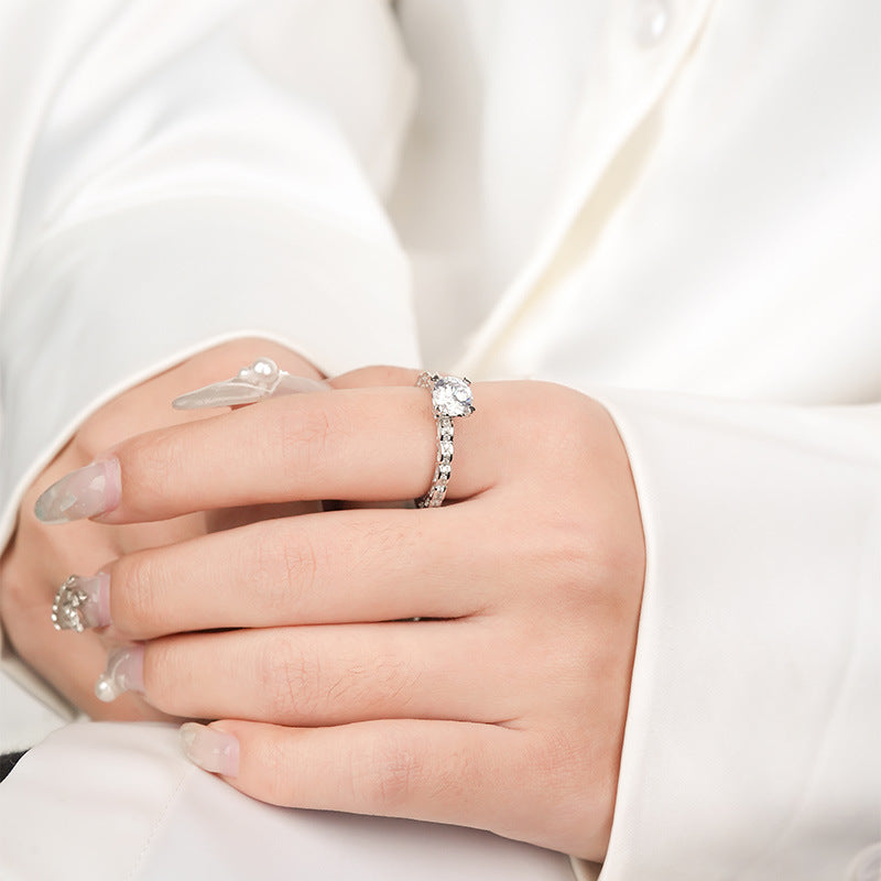 925 Sterling Silver Moissanite Ring