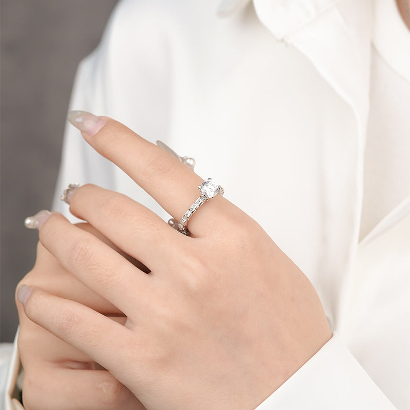 925 Sterling Silver Moissanite Ring