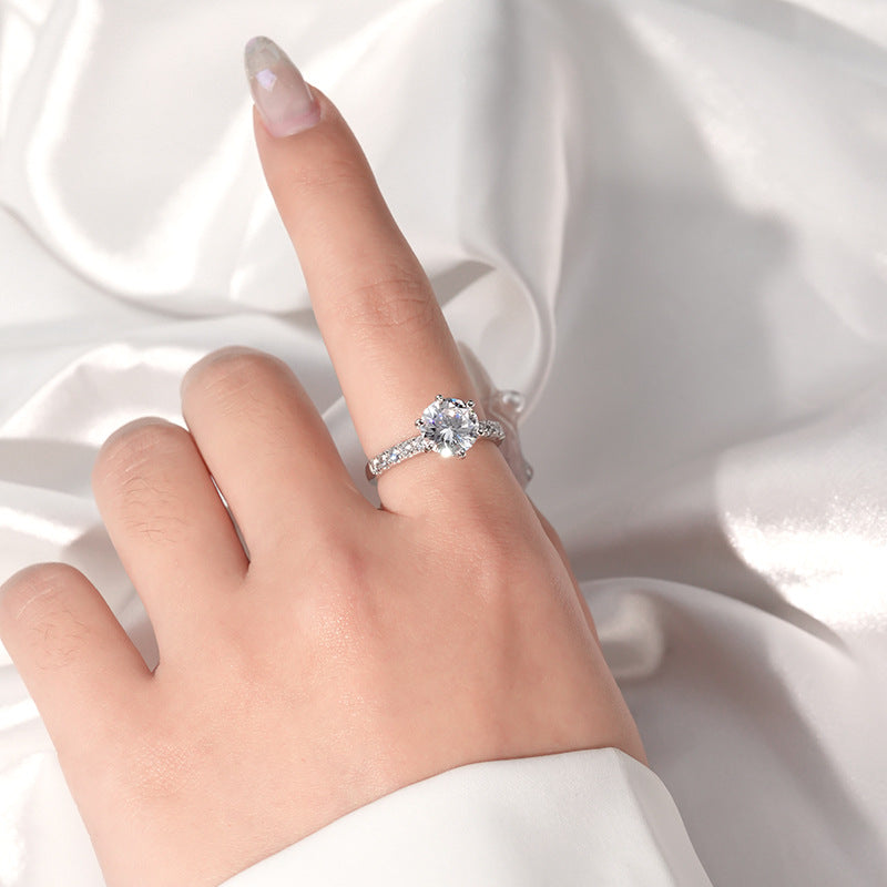 925 Sterling Silver Moissanite Ring