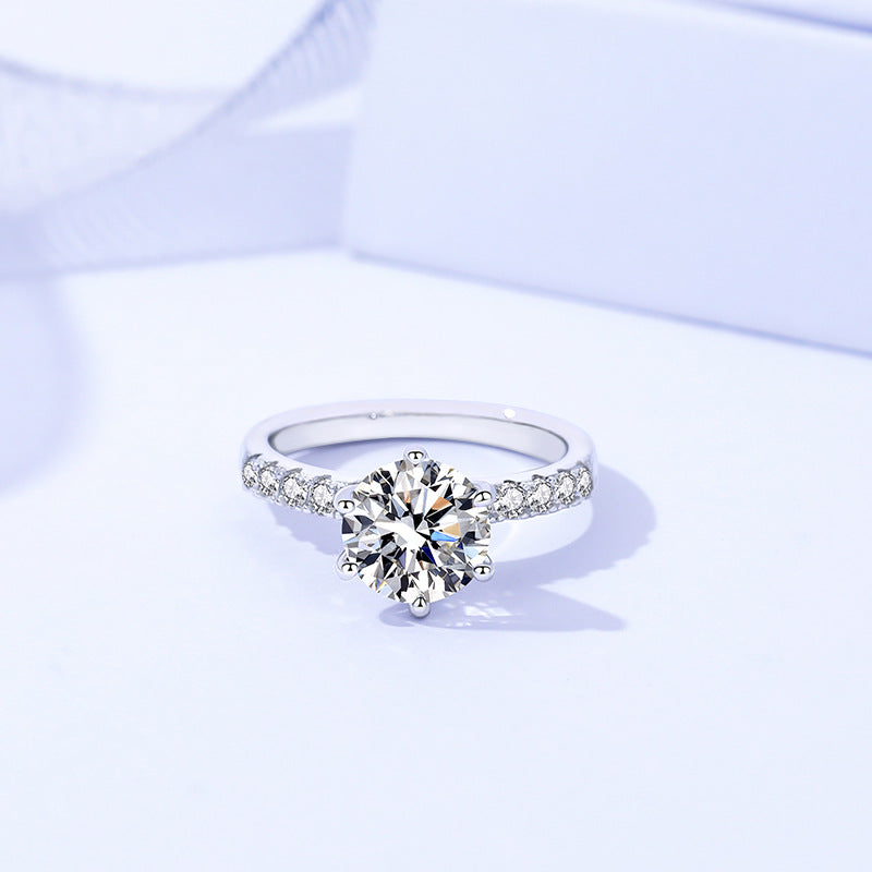 925 Sterling Silver Moissanite Ring