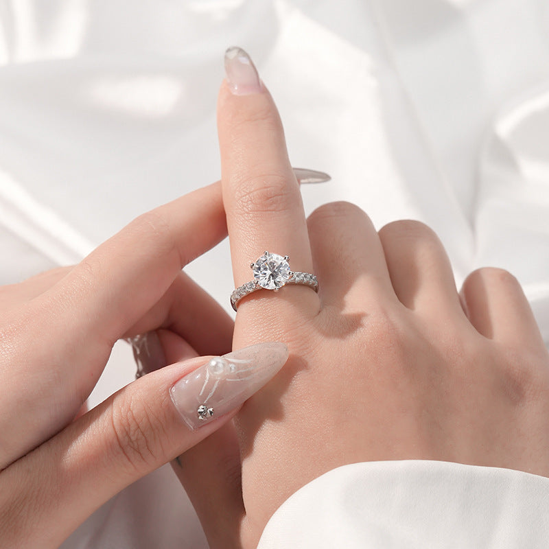 925 Sterling Silver Moissanite Ring