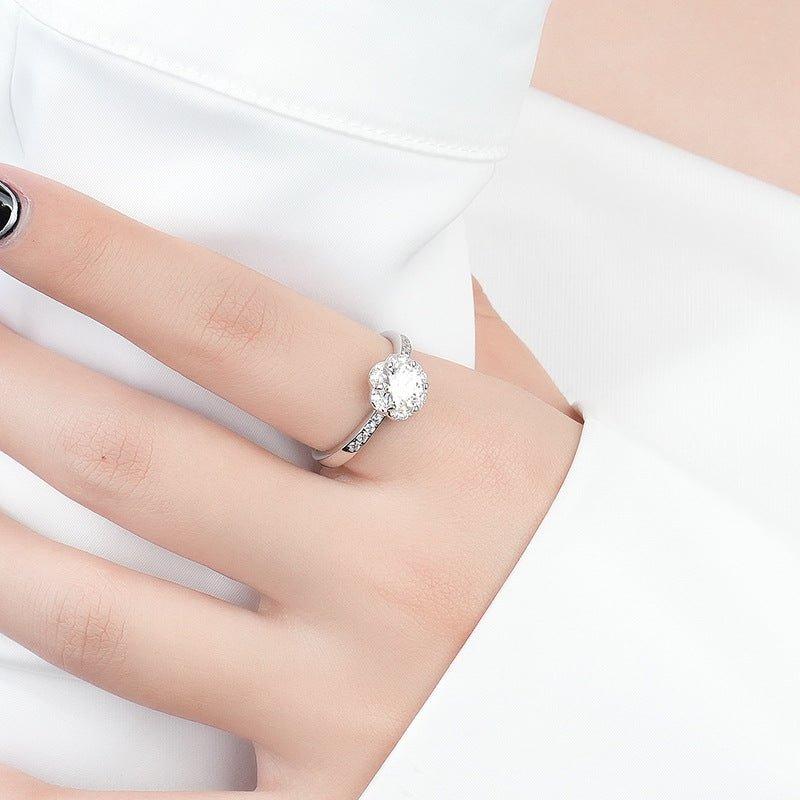 925 Sterling Silver Moissanite Ring