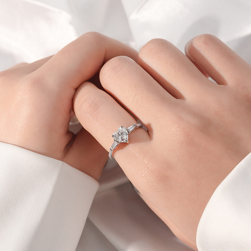 925 Sterling Silver Moissanite Ring