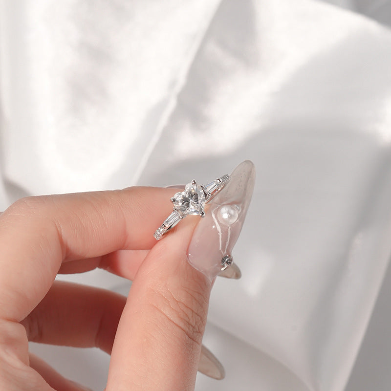 925 Sterling Silver Moissanite Ring