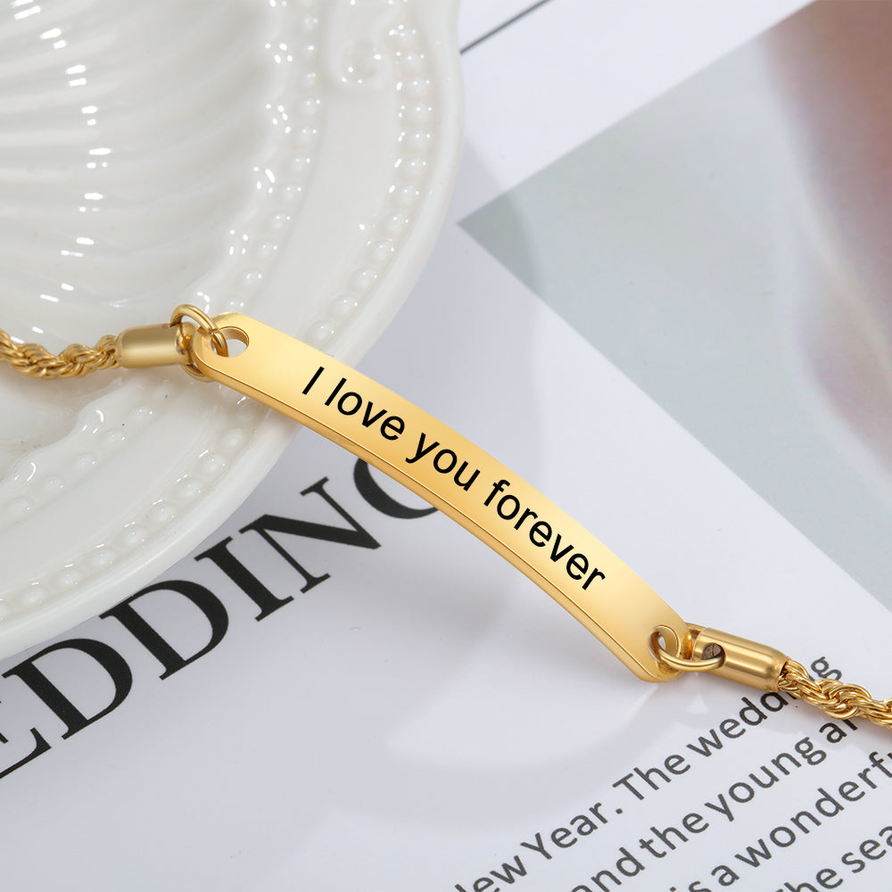 Engraving Stainless Steel Name Bracelet