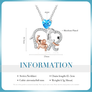 Custom Elephant Mother and Child Necklace