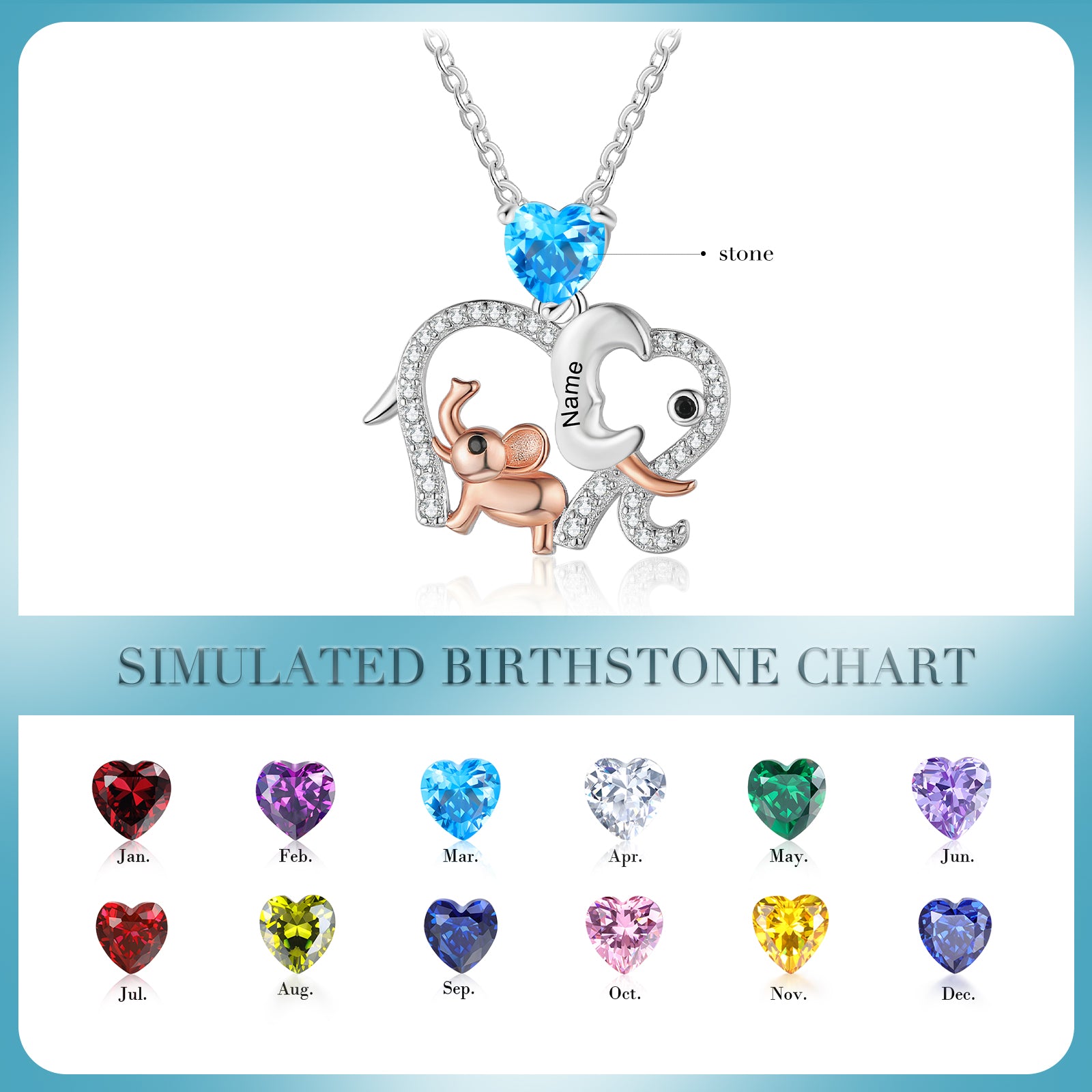 Custom Elephant Mother and Child Necklace