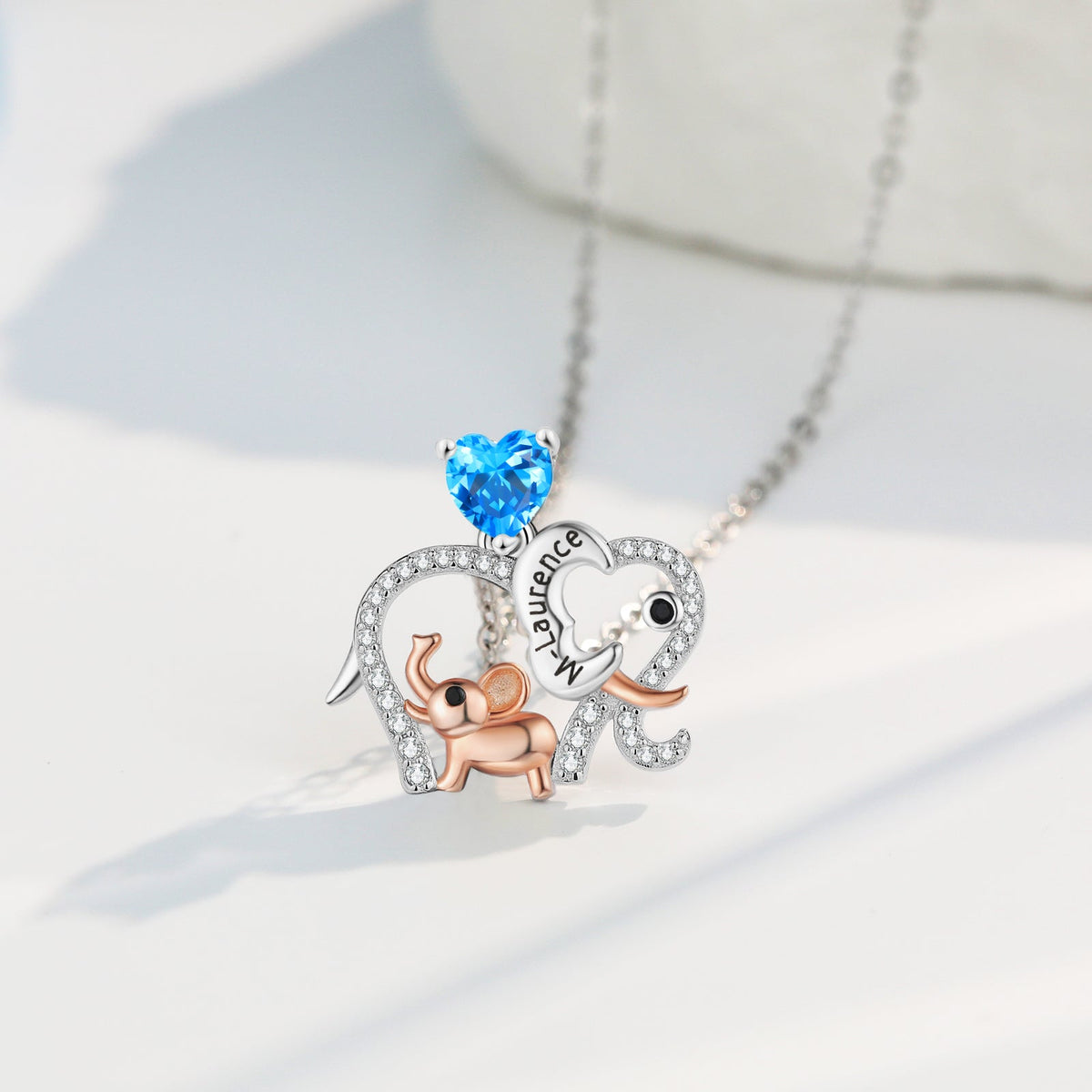 Custom Elephant Mother and Child Necklace